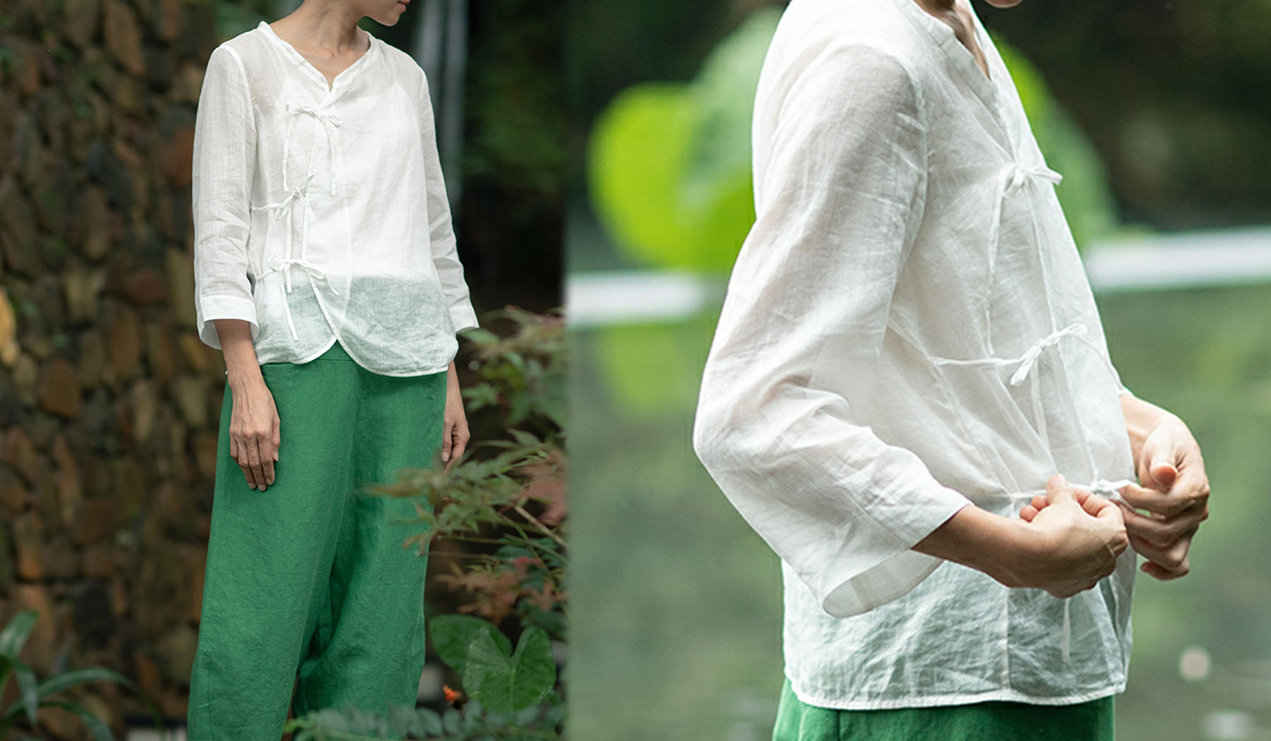 edoa High Counted Ramie Blouse