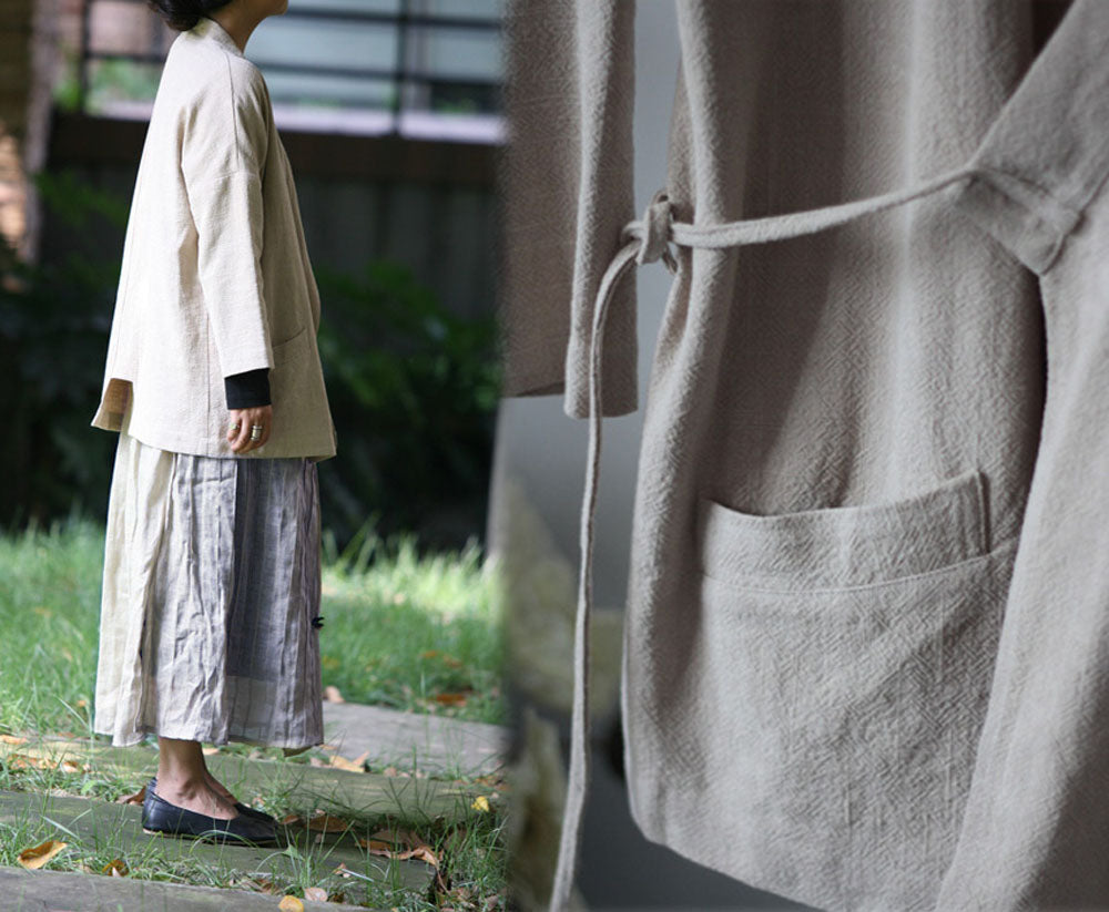 washed linen kimono jacket edoa
