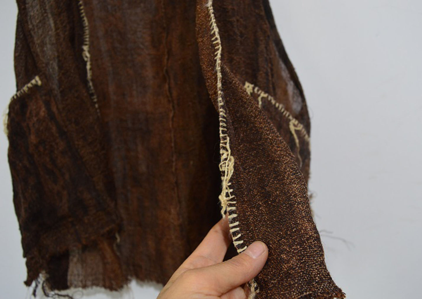 Loose Fitting Plant Dyed Hand Woven Linen Vest to0026 A857