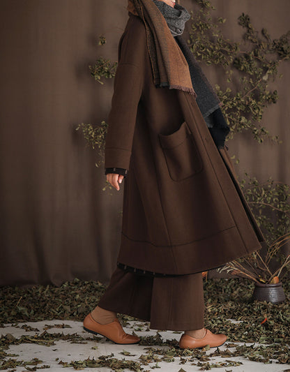 edoa Pure Wool Cardigan Coat