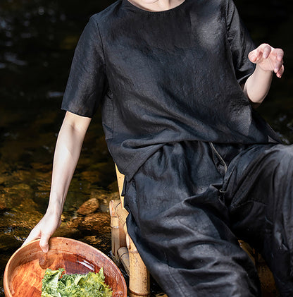 edoa Cracked Mud Silk Top