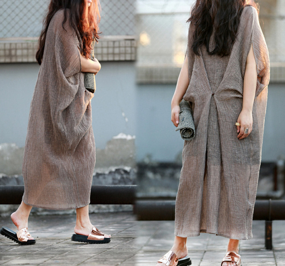 edoa Oversized Textured Linen Dress