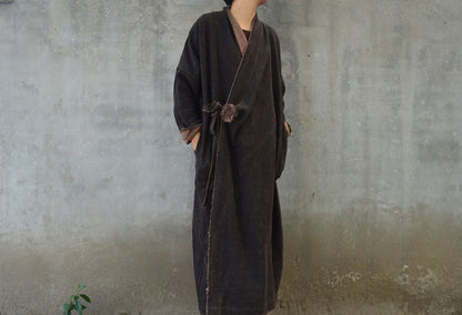 edoa Reversible Tussah Silk Wrap Coat