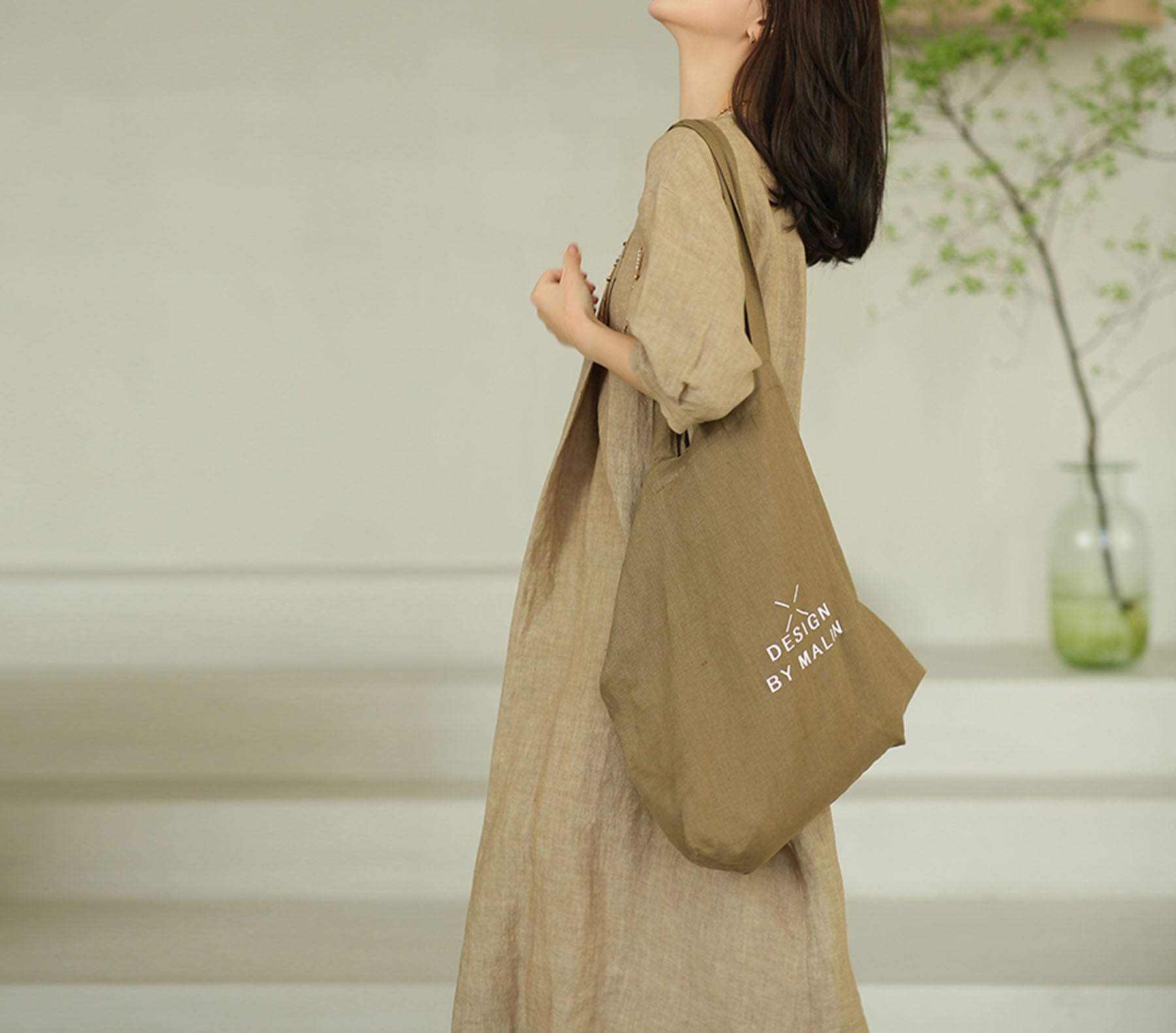 edoa Bronze A Line Linen Tunic