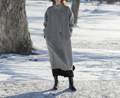 edoa Two-tone Double Faced Wool Coat