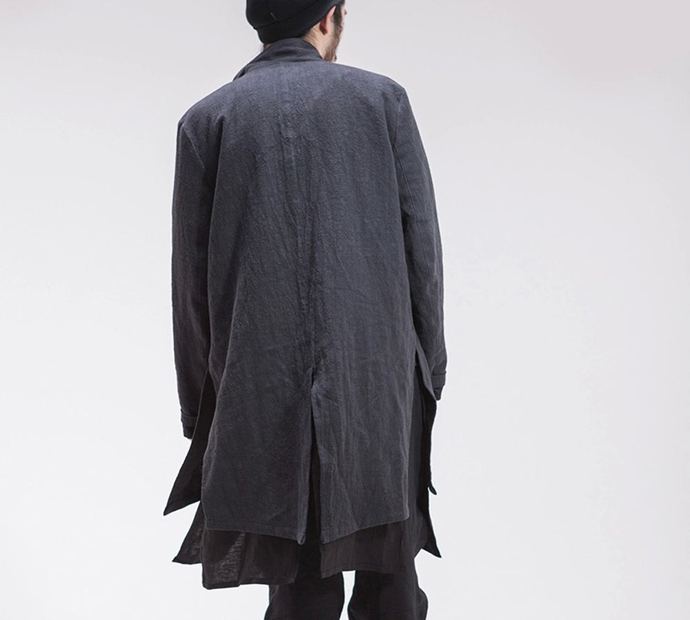 edoa double layer washed linen jacket