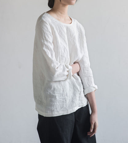White Heavy Weight Washed Linen tee to0265 B30