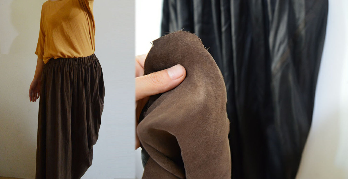 Reversible Mud Silk Charmeuse Asymmetric Skirt sk0043 A177