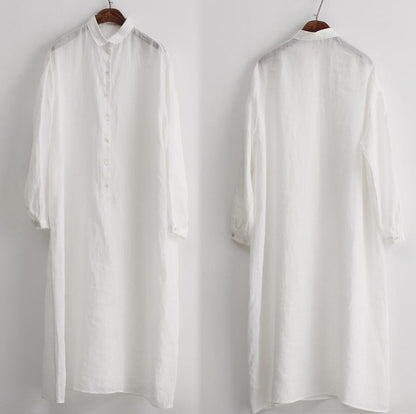edoa Supersized Boyfriend Long Sleeve Shirtdress