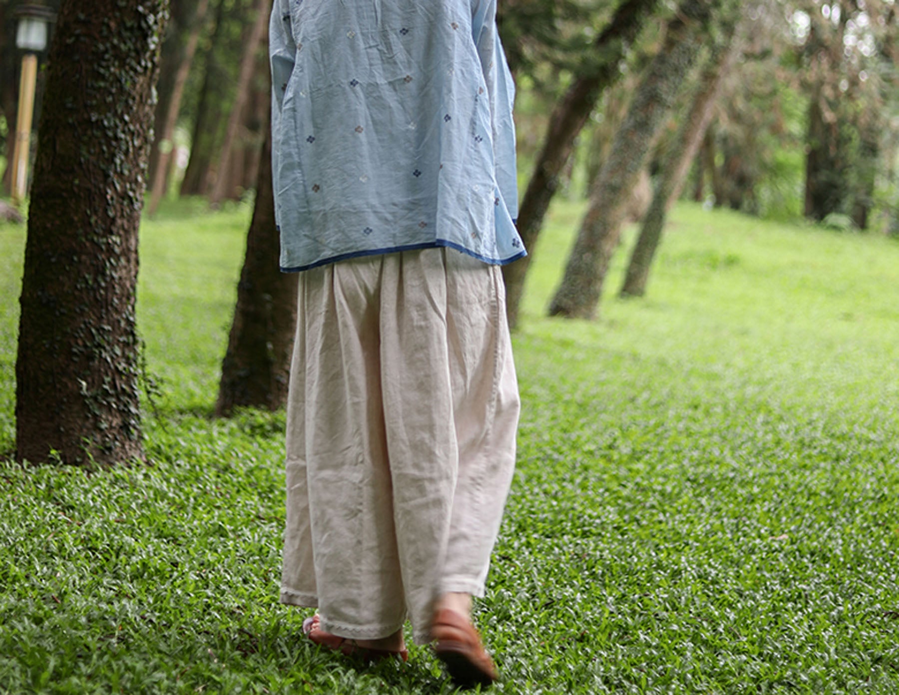 edoa Flax Linen Wide Leg Pants
