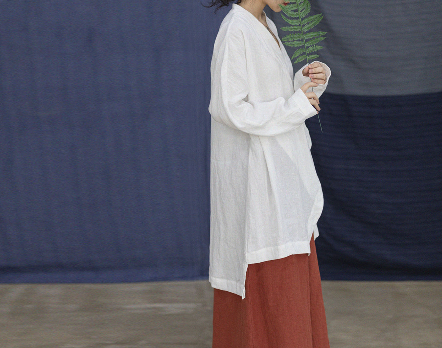 edoa Chinese Style Linen Top