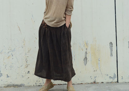 edoa Mud Tussah Silk Skirt with Hand Embroidery 