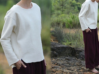 edoa  Boiled Wool Knit Oversized Sweater