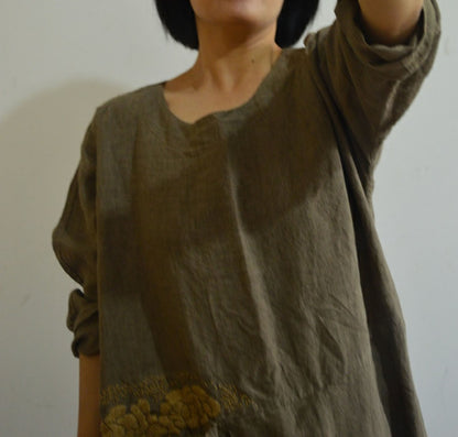 edoa Stone-washed Linen Dress 