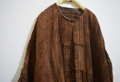 Loose Fitting Plant Dyed Hand Woven Linen Cardigan Jacket ja0062 A858