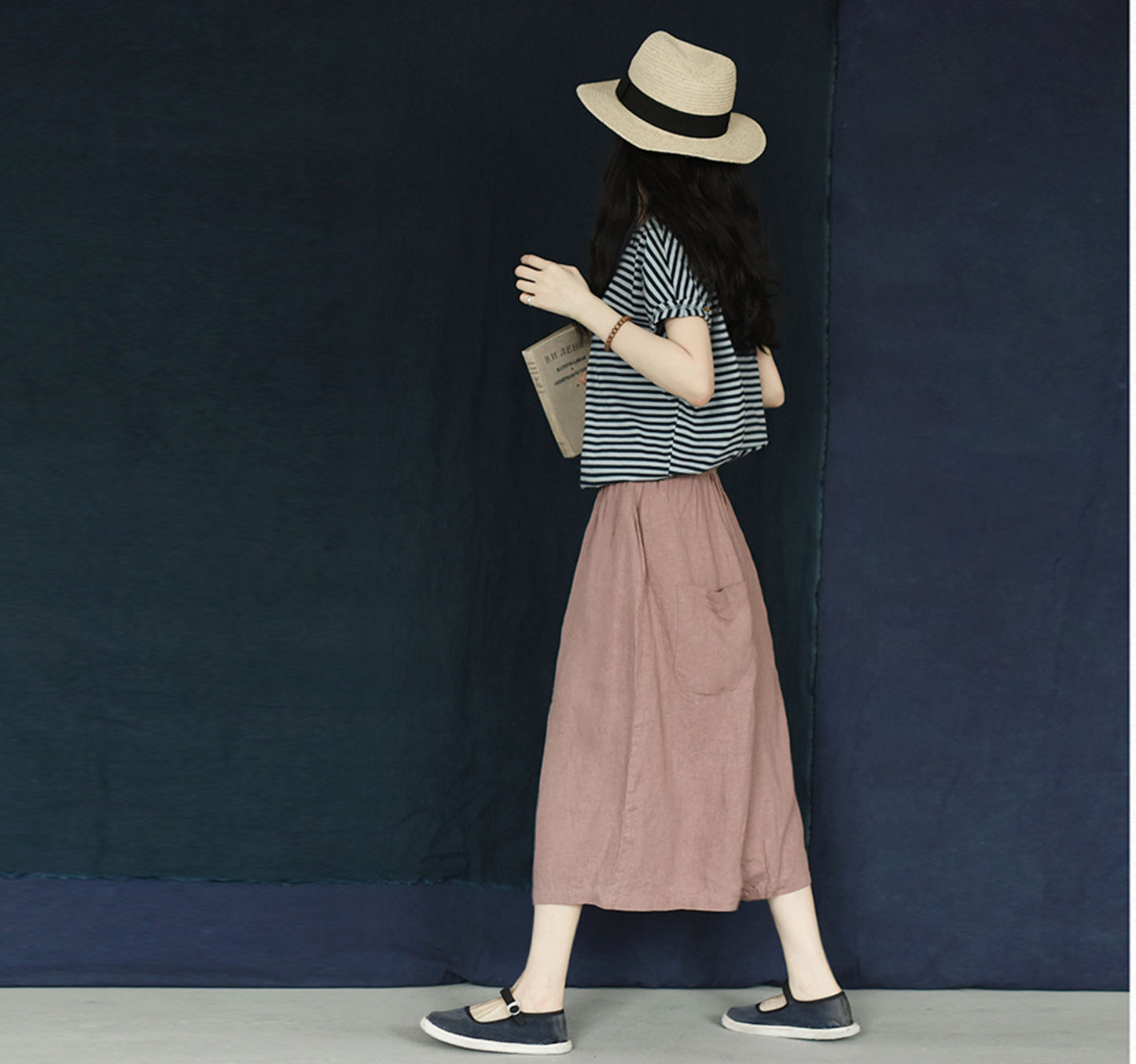 edoa Free Size Loose Fitting Linen Pants