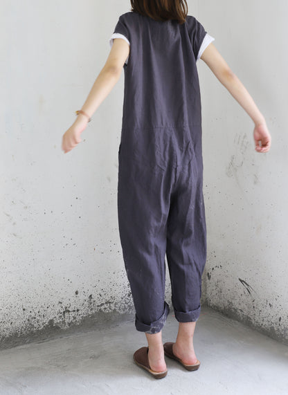 edoa Loose Fitting Linen Jumpsuit