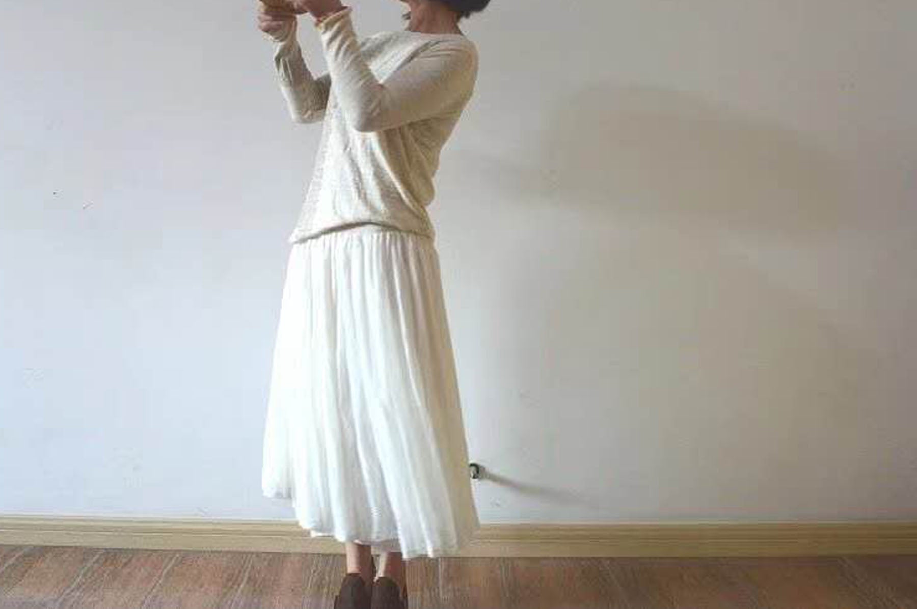 edoa Pure Silk Crepe Skirt
