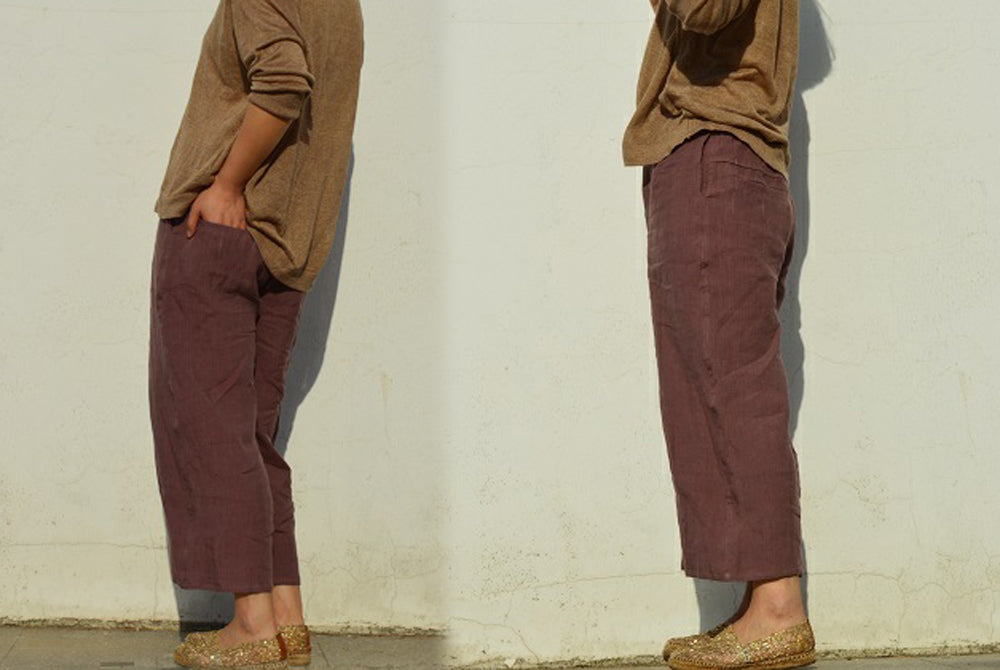 edoa Washed Linen Wide Leg Trousers