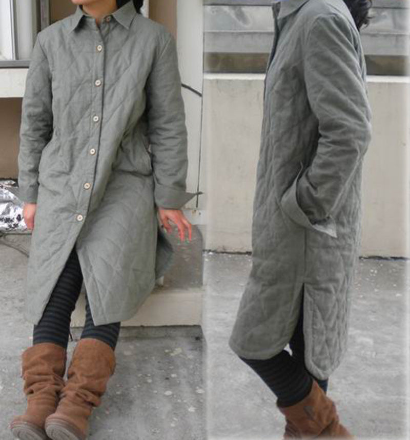 edoa Linen Hand Quilted Coat