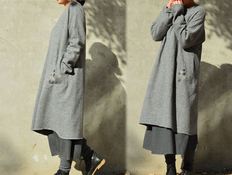 edoa Embroidered Wool Dress