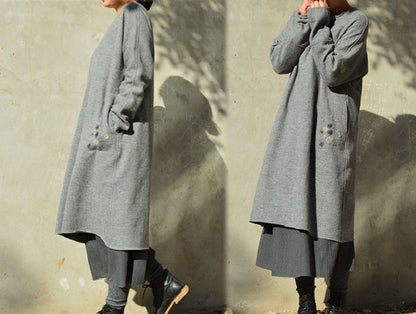 edoa Embroidered Wool Dress