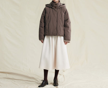 edoa Merino Wool Pleated Fully lined A-line Skirt 
