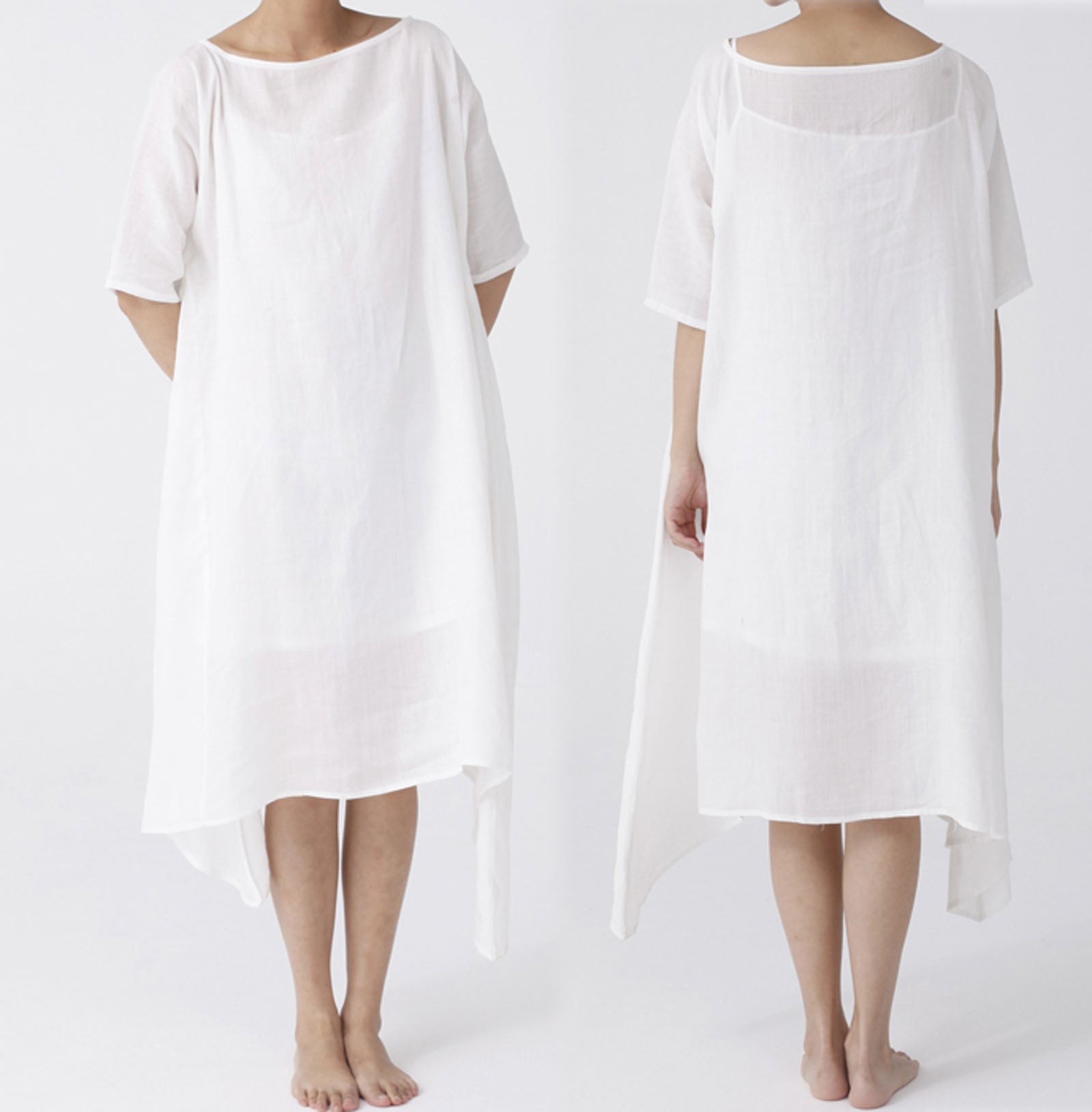 edoa Boat Neck Half Sleeves Shirt Dress