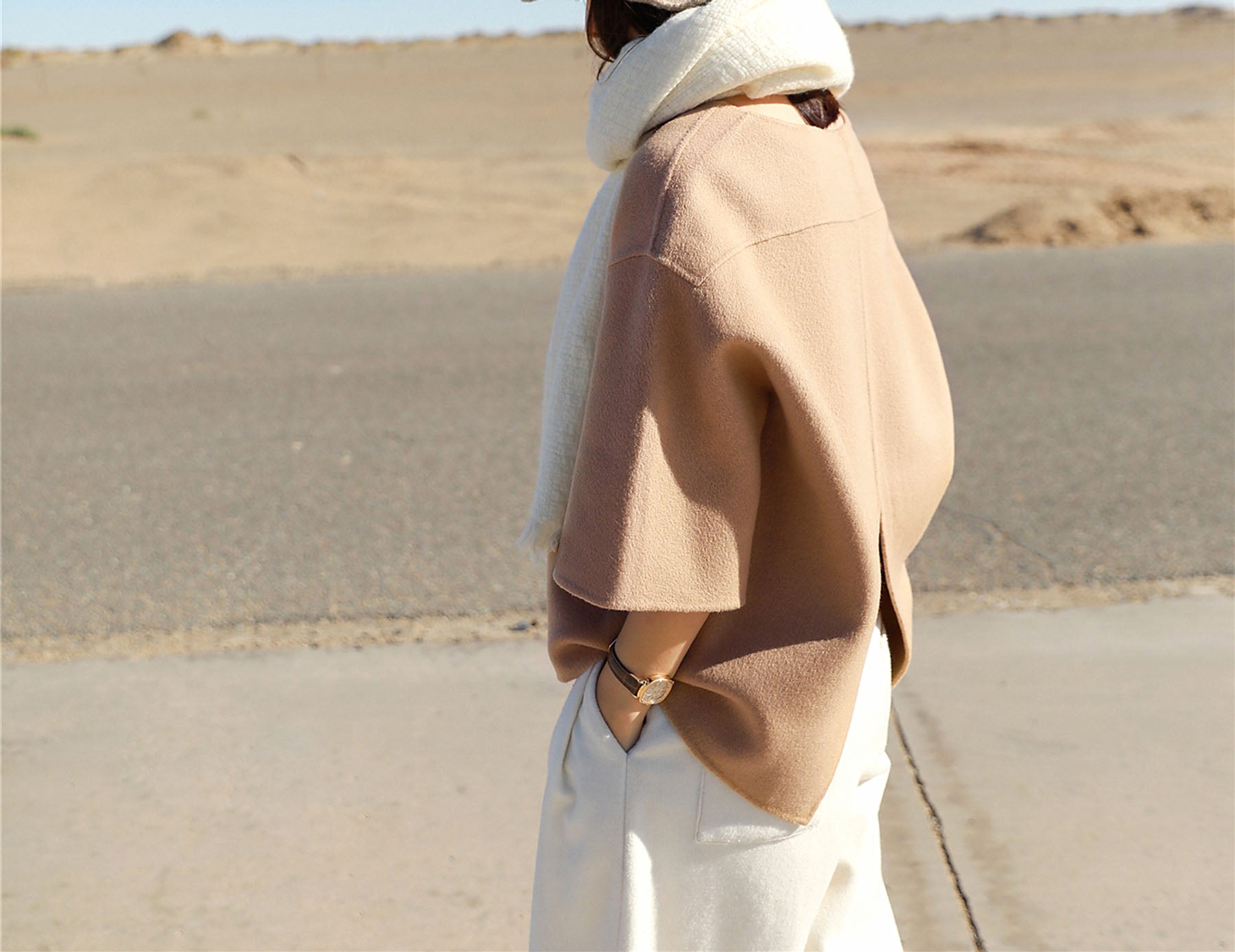 edoa Double Faced Wool Pullover Coat 