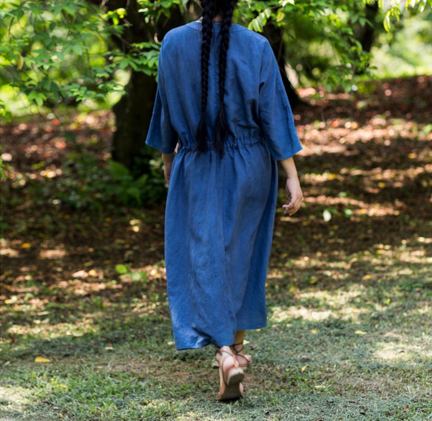 edoa Plant Dyed Indigo Blue Dress