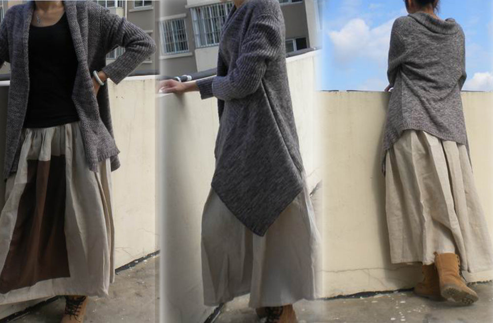 edoa Color Block Maxi Skirt