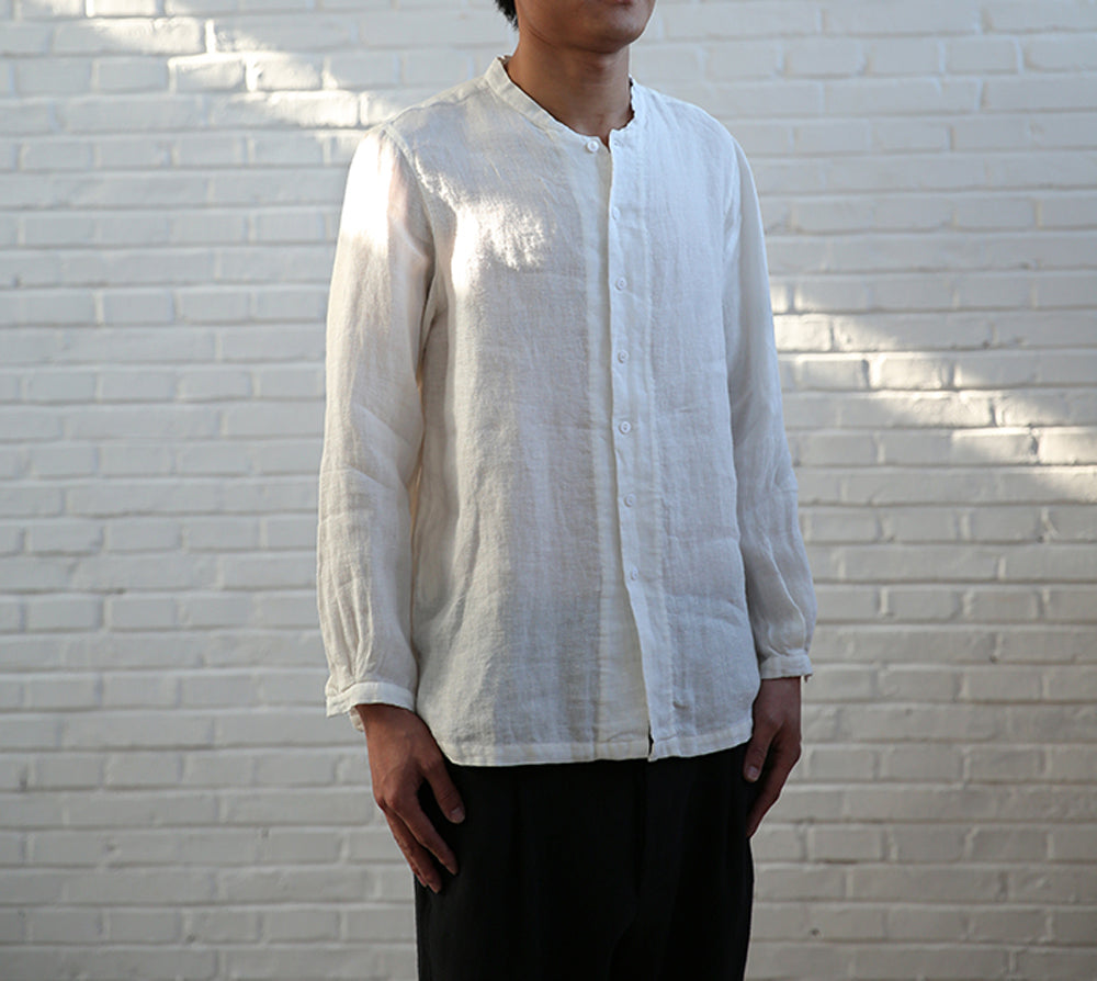 edoa White Linen Shirt