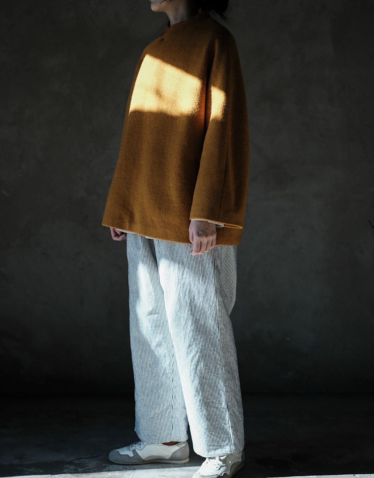 EDOA Wool Diagonal Placket Chinese Jacket