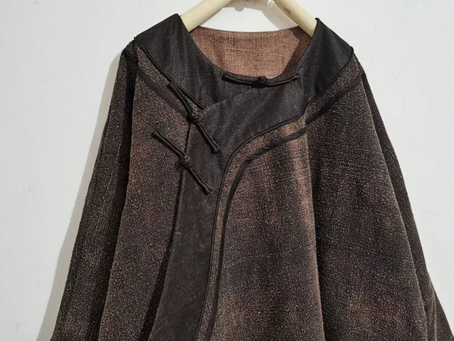 Oversized Mud Tussah Silk Modified Qipao to0262 X028