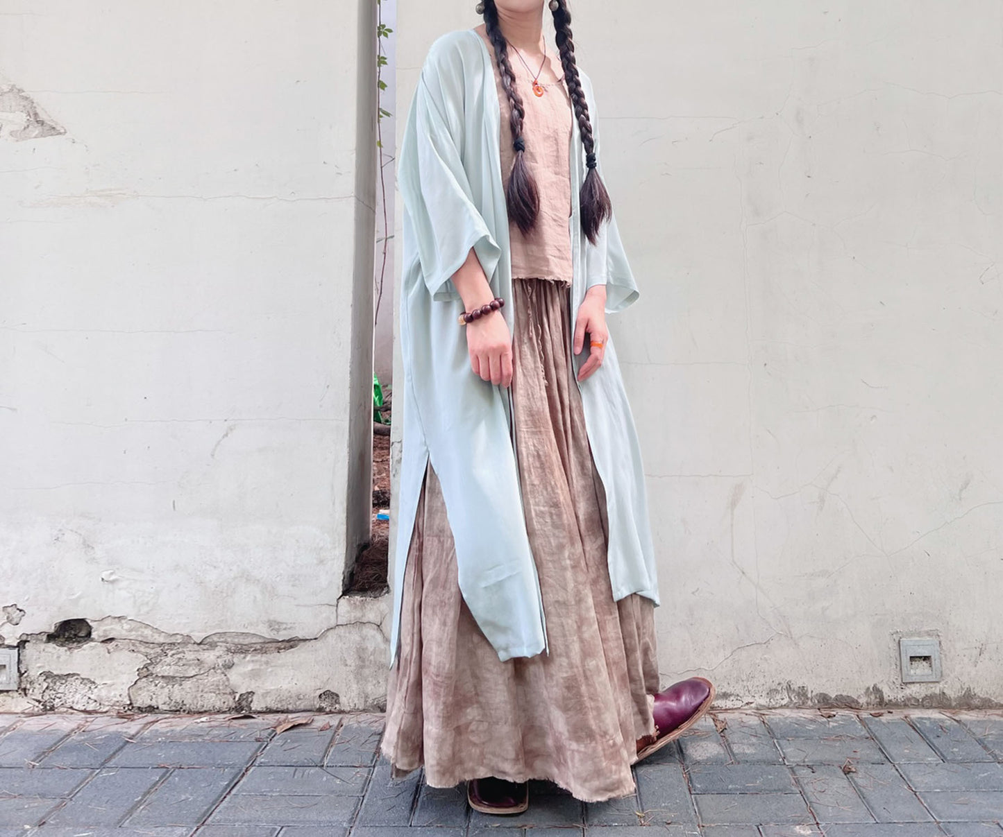 edoa Silk Charmeuse Dust Coat