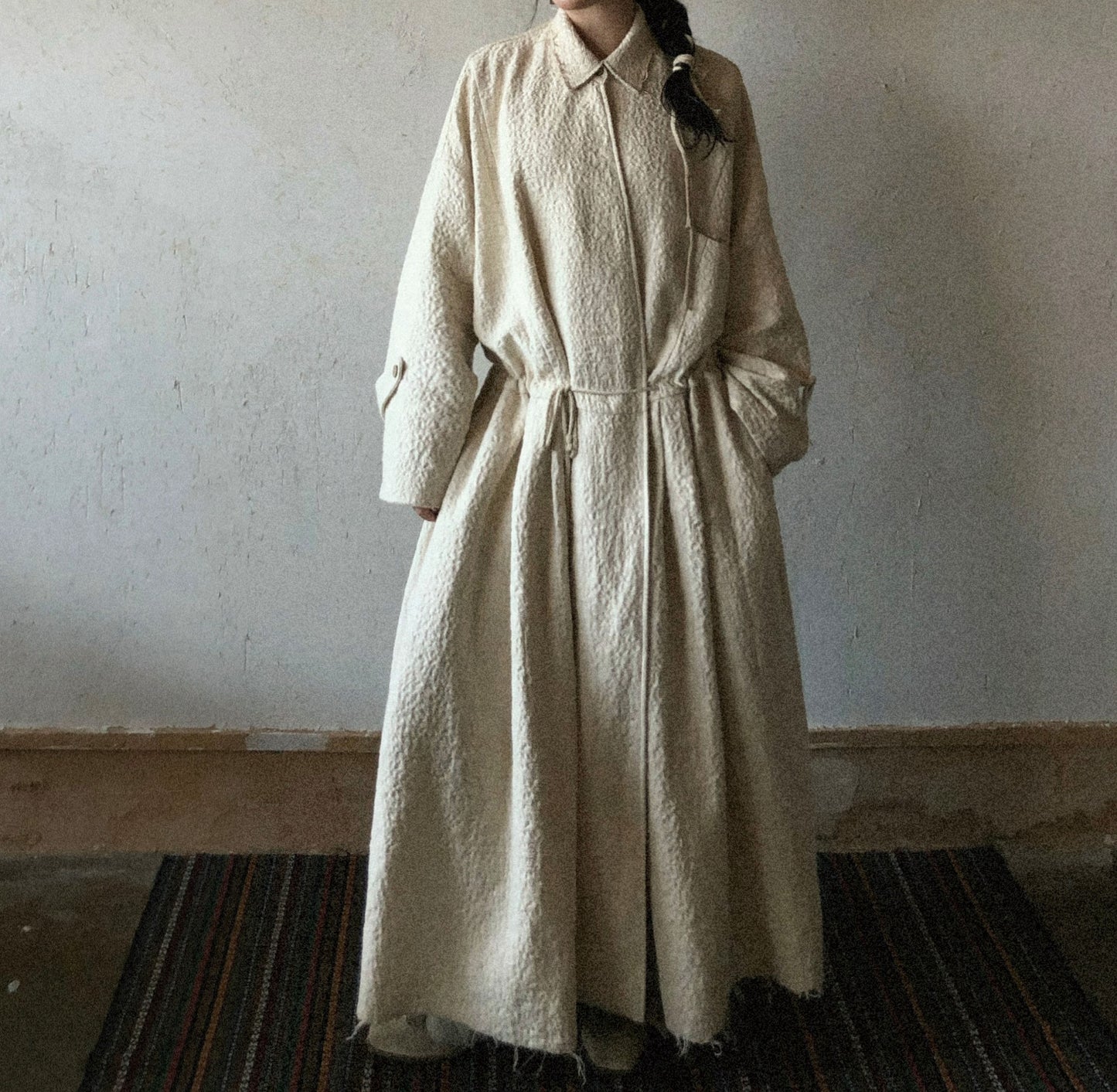 edoa Oversized Boho Style Wrap Coat