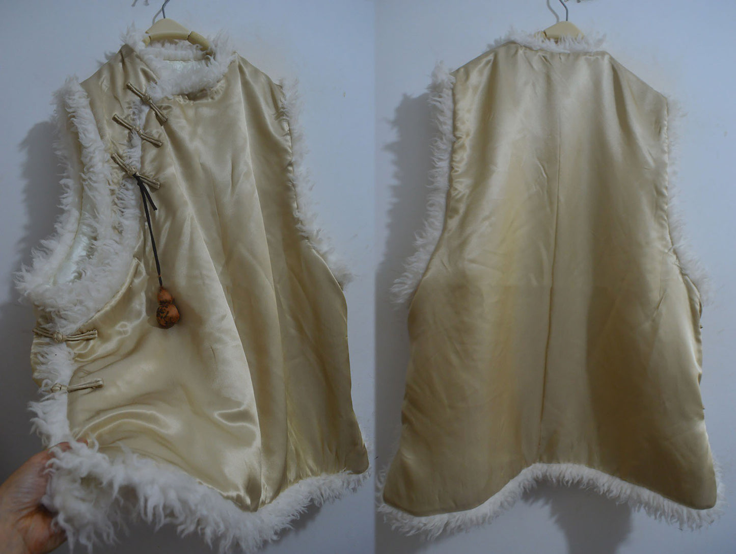 edoa Heavy Weight Silk Satin Modified Chinese Vest