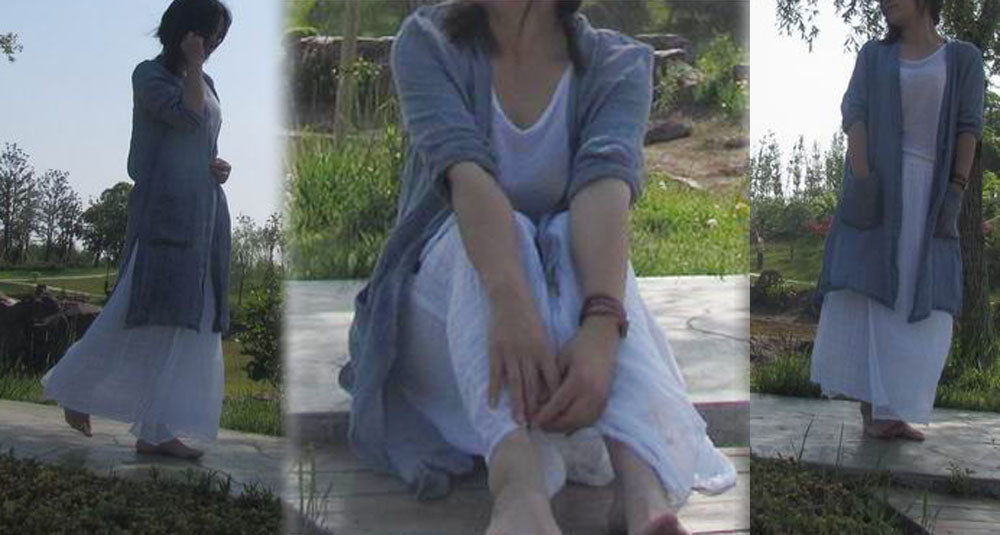 linen gauze blouse dress edoa