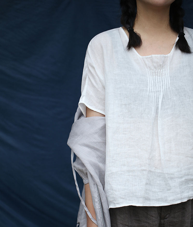 edoa High Counted French Linen Shirt