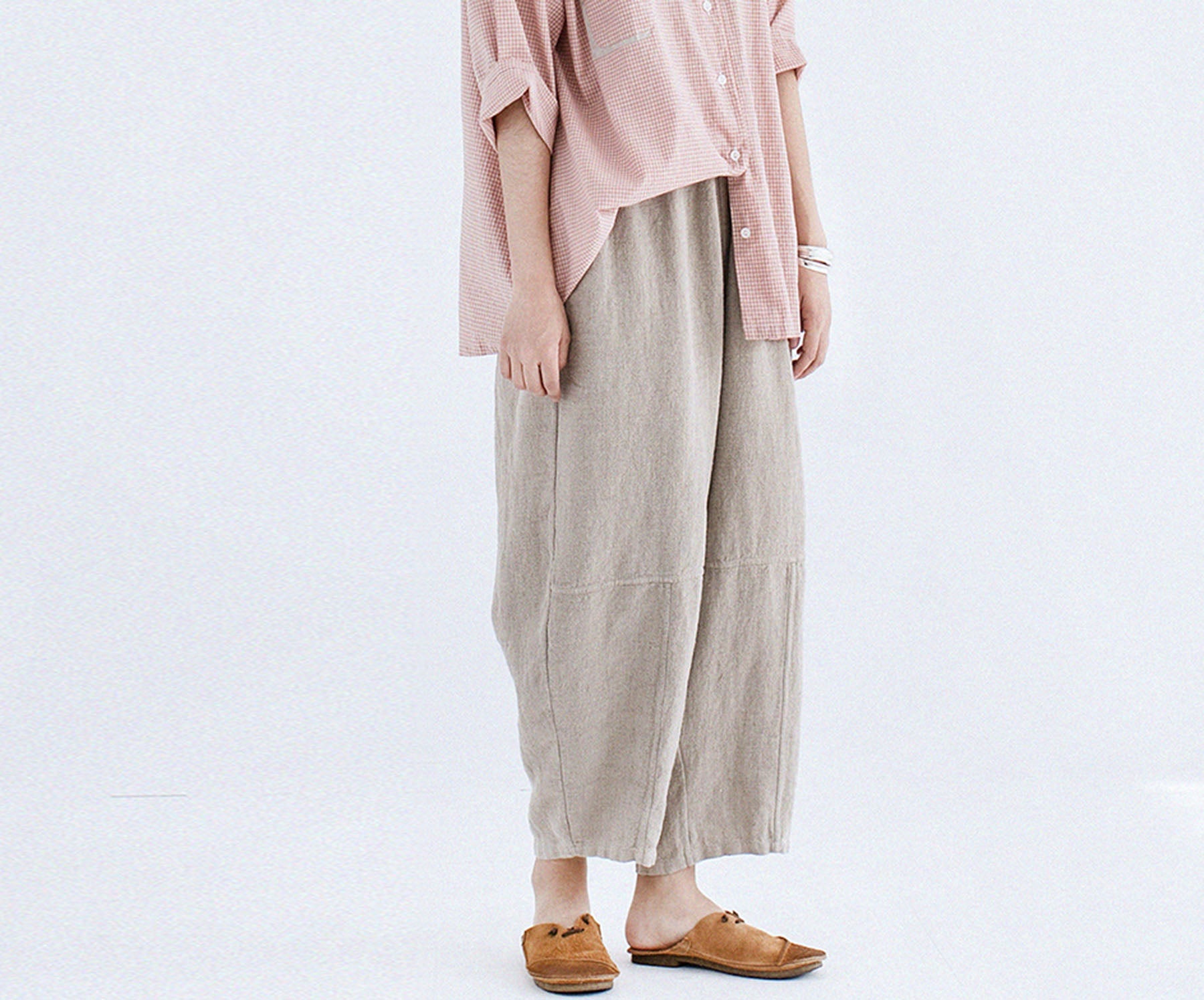 edoa Flax Linen Tapered Pants