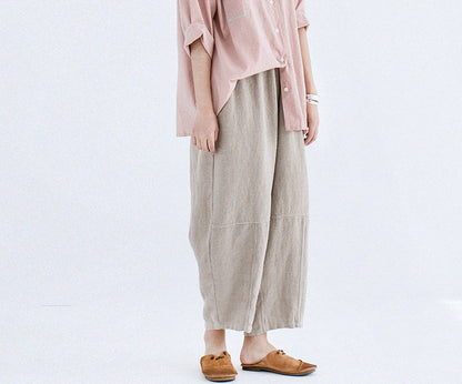edoa Flax Linen Tapered Pants