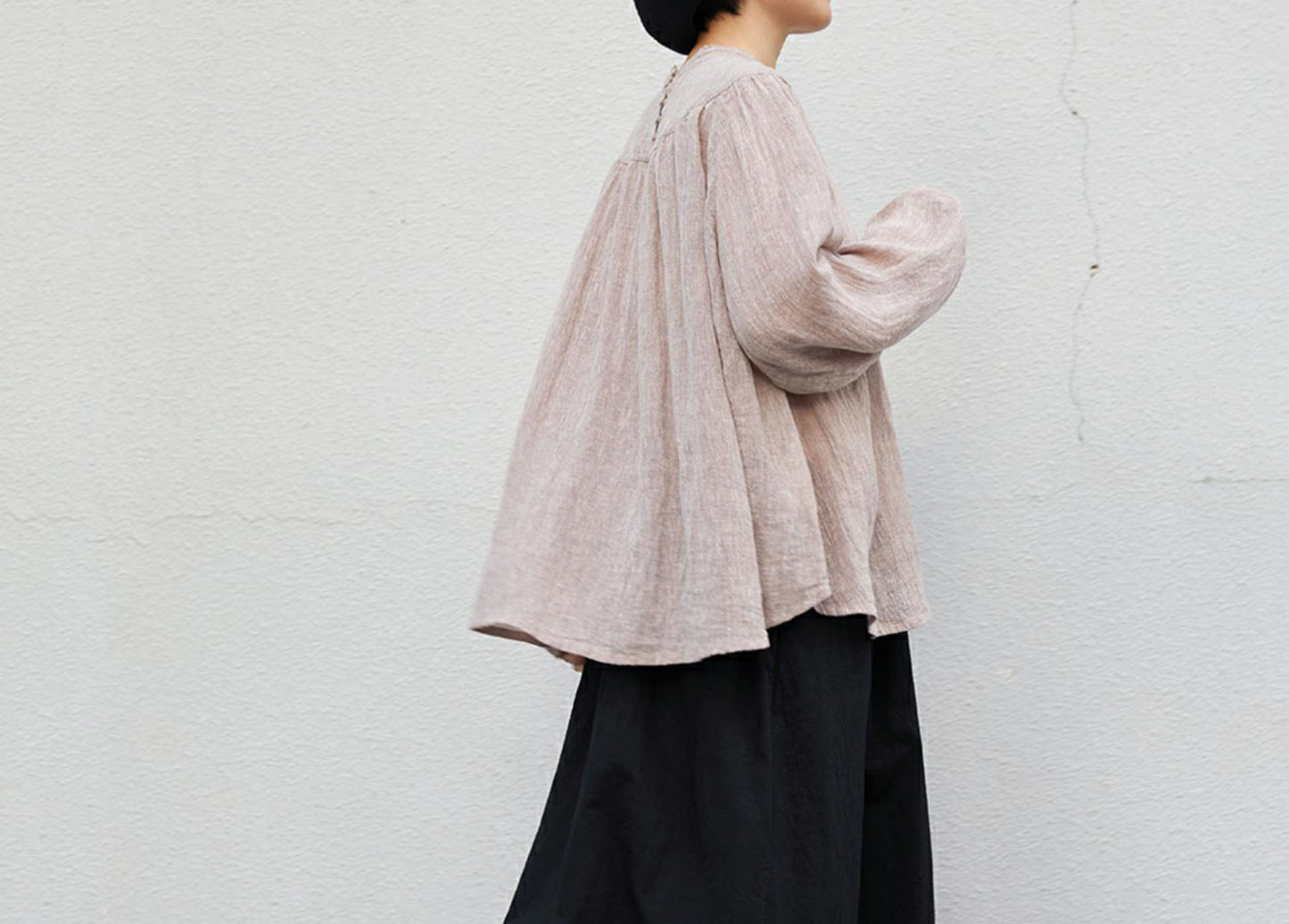 edoa Yarn Dyed Linen blend Blouse