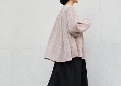 edoa Yarn Dyed Linen blend Blouse