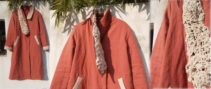 edoa Hand Chrochet Decorated Maxi Coat