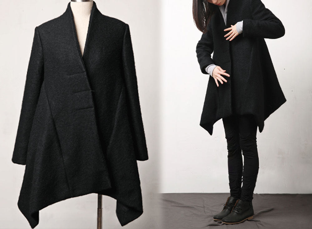 edoa Wool A line Trapeze Coat