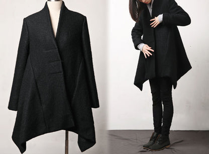 edoa Wool A line Trapeze Coat