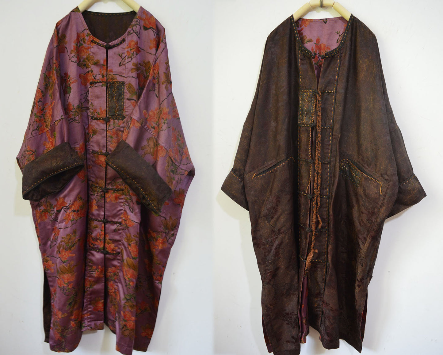 Reversible Mud Silk Song Brocade Chinese Coat co0151 A966