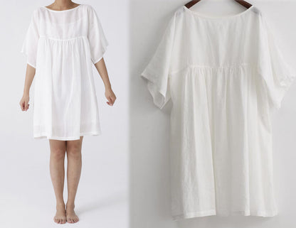 edoa Half Sleeves Gathering Dress