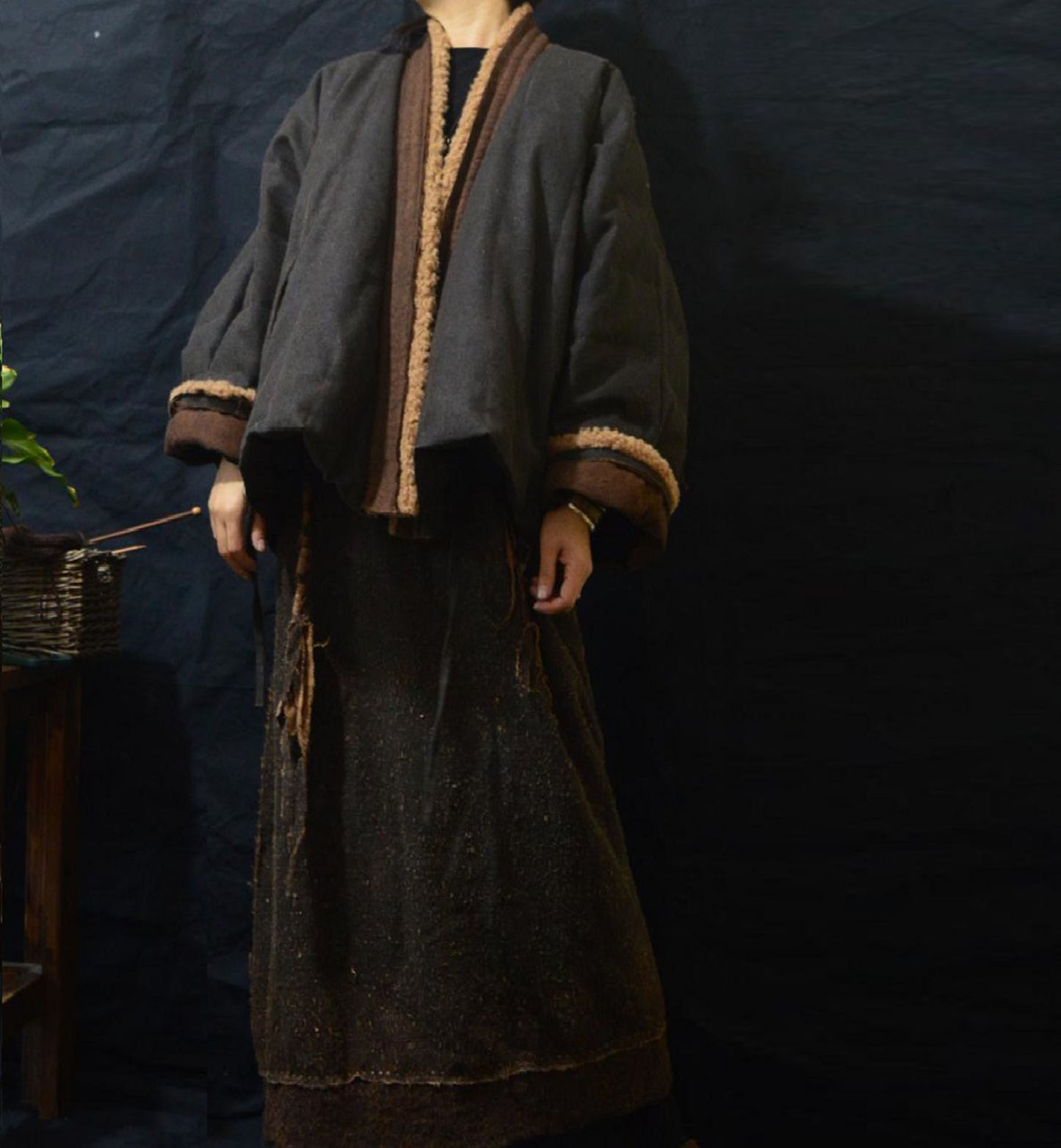 Mud Tussah Silk Goose Down Jacket ja0041 A453