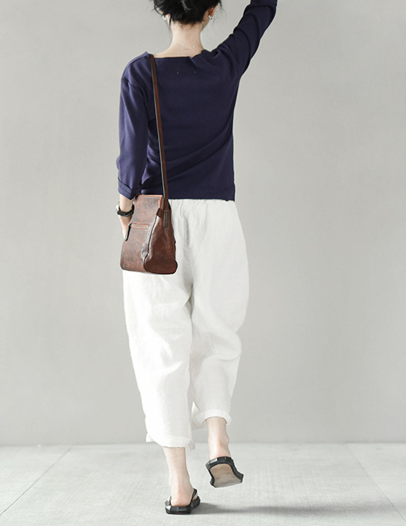 edoa Tapered Boyfriend Linen Pants